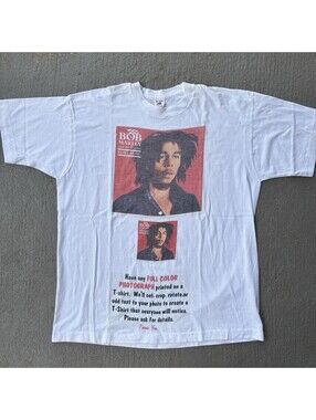 Vintage 90s Bob Marley Record Music Store Screen Printing Promo Shirt XL